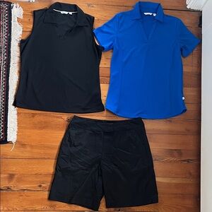 Women’s golfing set. Lady Hagen Golf Shirts with Black Nike Golf Shorts.